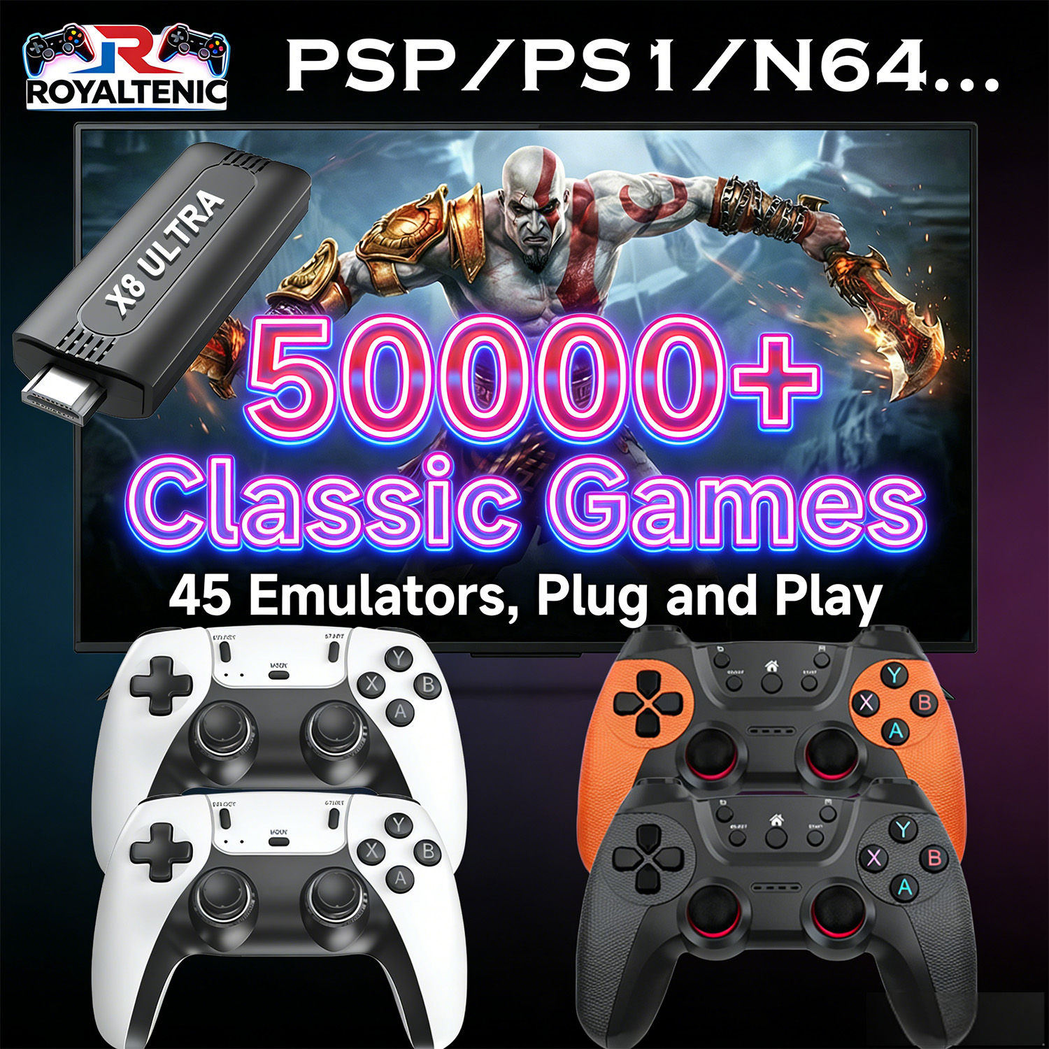 Retro X8 Gaming Console - X8 Ultra 4K Game Stick 128GB