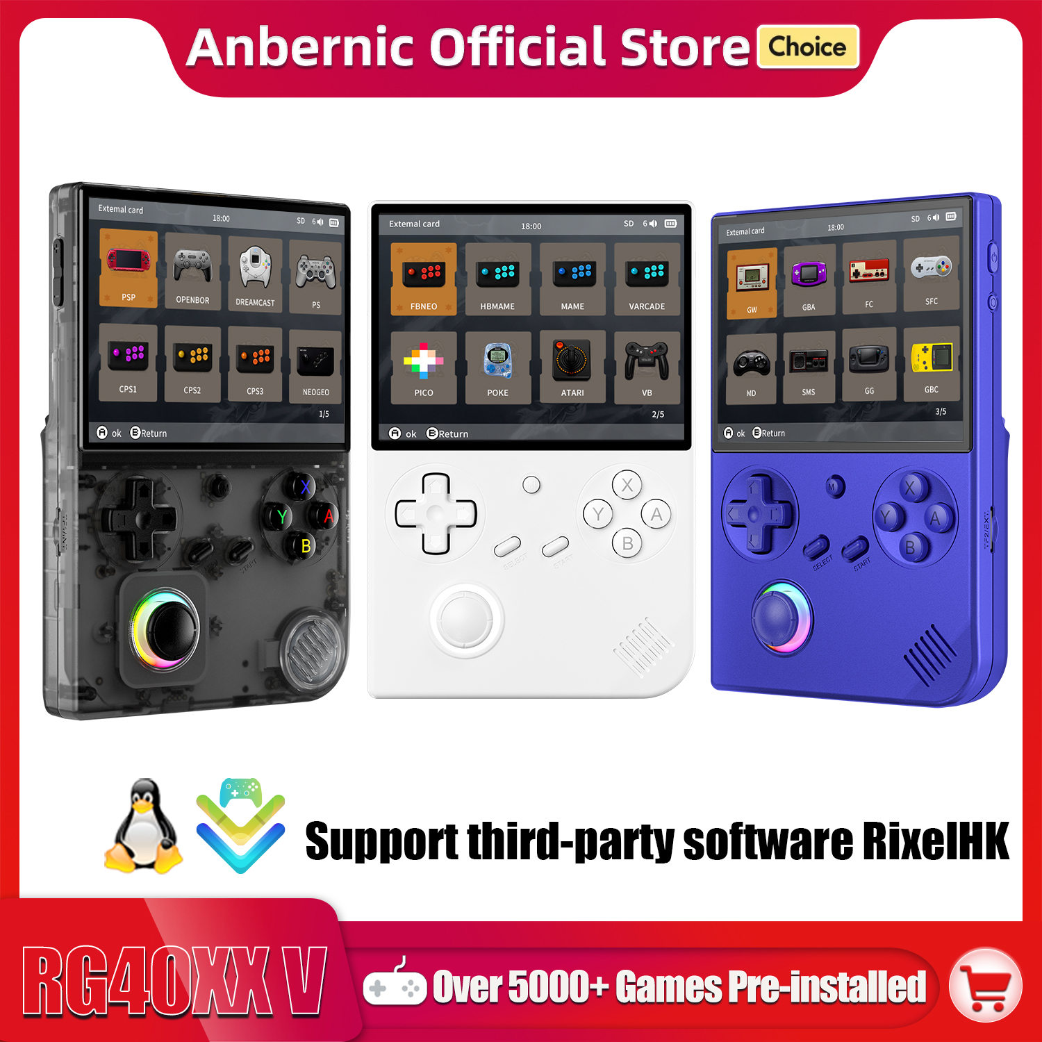 Retro Gaming Console Lego - Anbernic RG 40XXV 64 Bit Linux