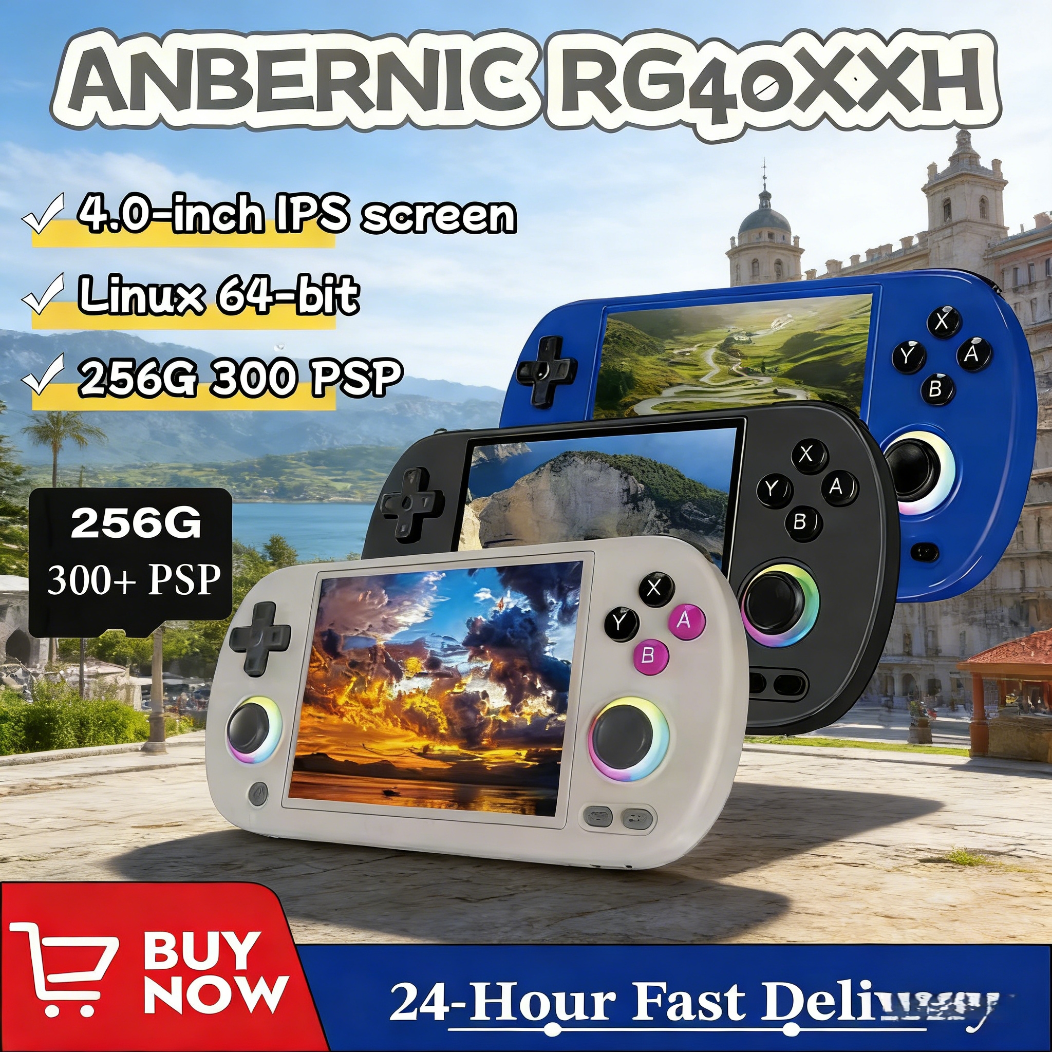 Retro Gaming Console Lego - ANBERNIC RG 40XXH RG40XX H Retro