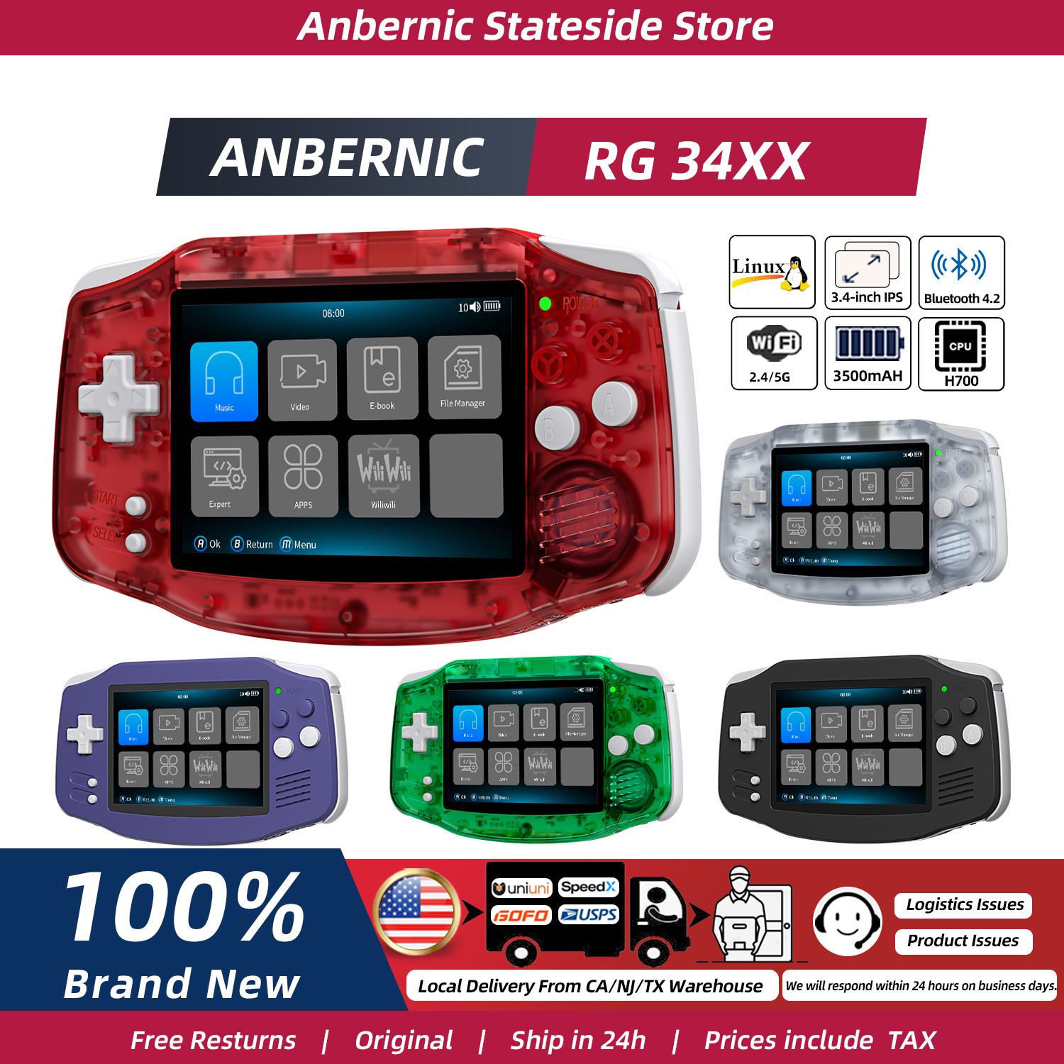 ANBERNIC RG34XX Retro Handheld - Retro Gaming Console Lego 리뷰 및 가격