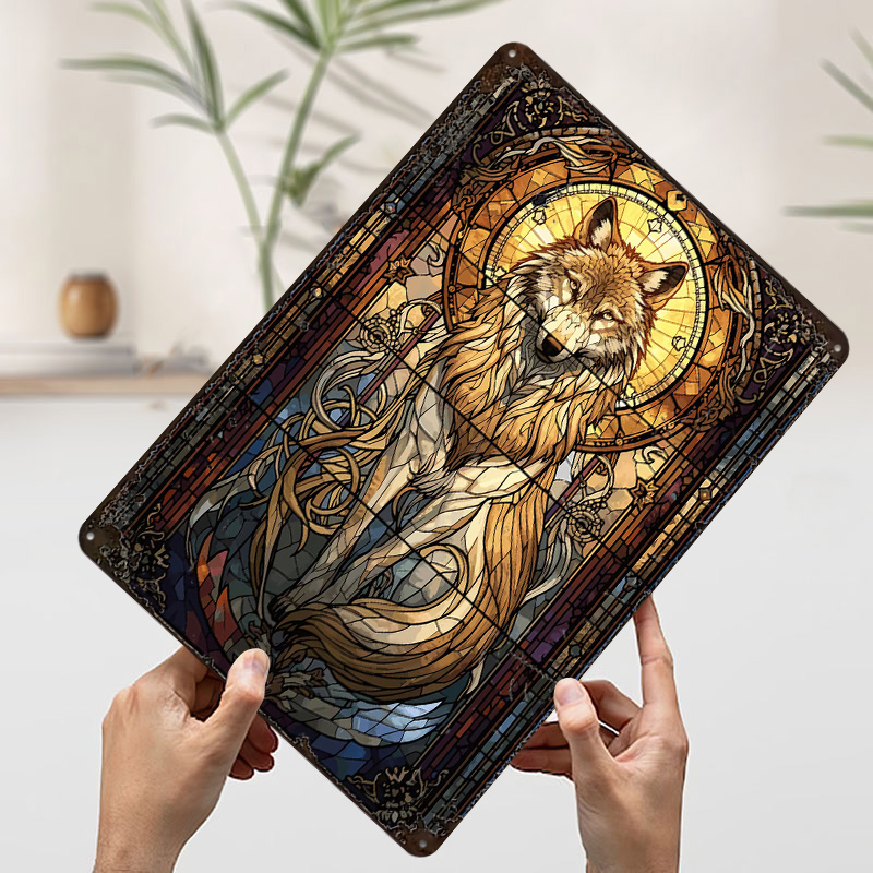 Stained Glass Wolf Poster Cust - Retro Gaming Bar 리뷰 및 가격