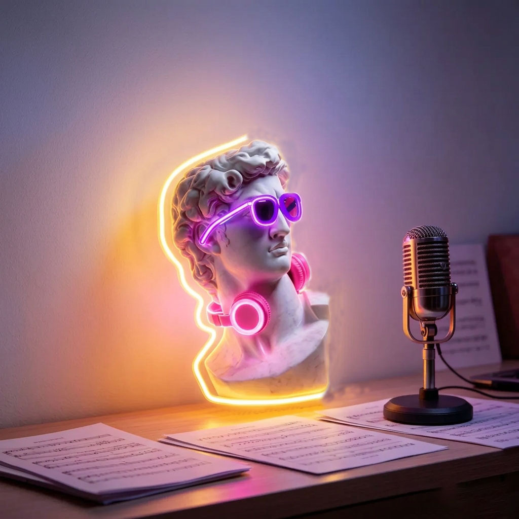 David with Headphones Art LED  - Retro Gaming Bar 리뷰 및 가격